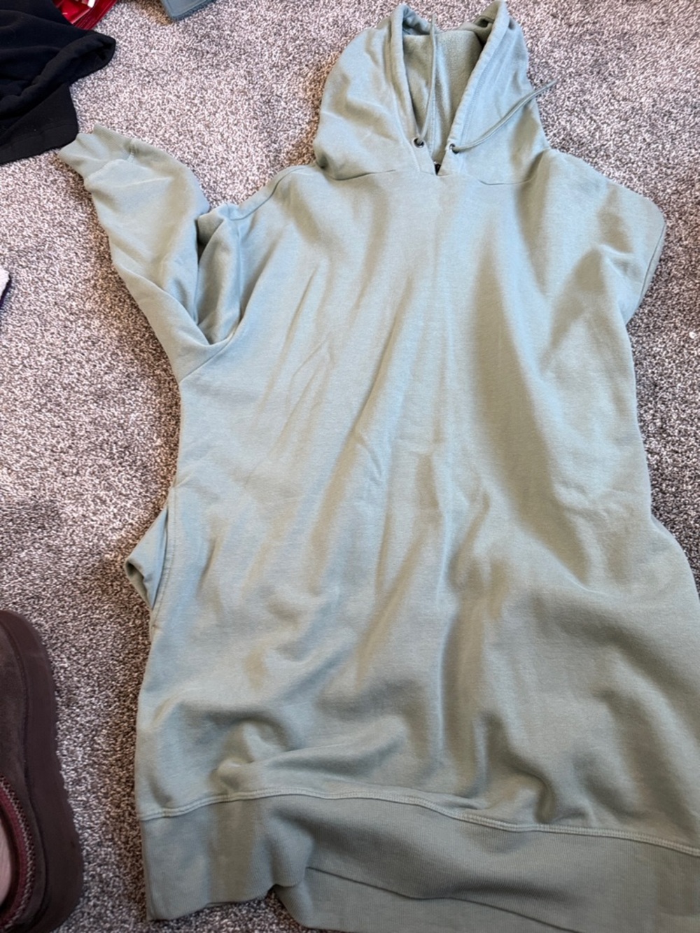 George Sleeveless Hooded Pullover dress- Sage Green